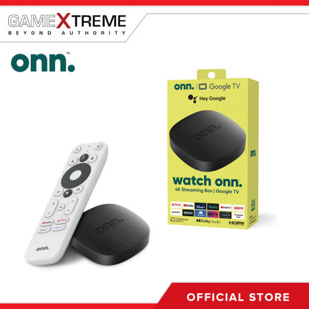 onn. Google TV 4K Streaming Box Black