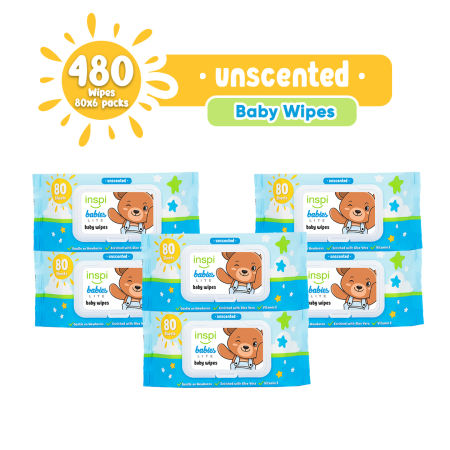 INSPI Babies Unscented Baby Wipes Bundle - 480 Sheets