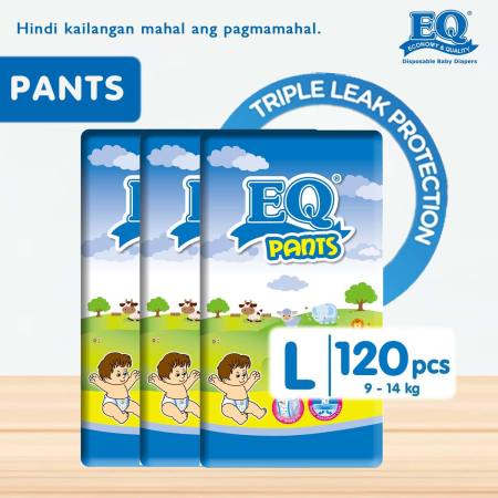 EQ Pants Large  - 40 pcs x 3 packs  - Diaper Pants