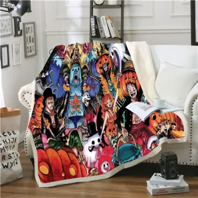 Anime a piece blanket design flannel I see printed blanket sofa warm bed throw adult blanket sherpa style-2 blanket (9)