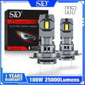 LED Car Headlight Bulbs - H7 100w/Pair 25000lm, White