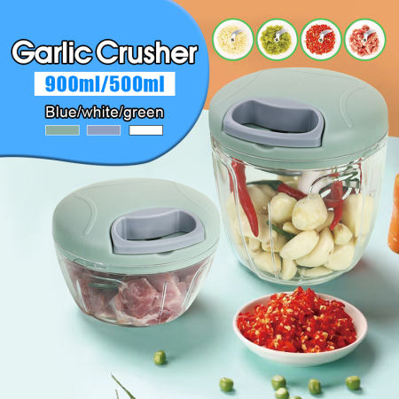 900ml/500ml Manual Food Chopper Mini Food Processor Pounding Garlic Cutting Peppers Puree Kitchen Gadgets Food Vegetable Crusher For Onion Nuts Food Prep Vegetable Meat Kitchen Slicer Cutter