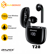 Awei T28 Waterproof Bluetooth Sport Earbuds with Charging Case