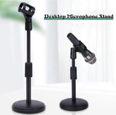 Portable Adjustable Height Mic Stand with Oval Clip by 