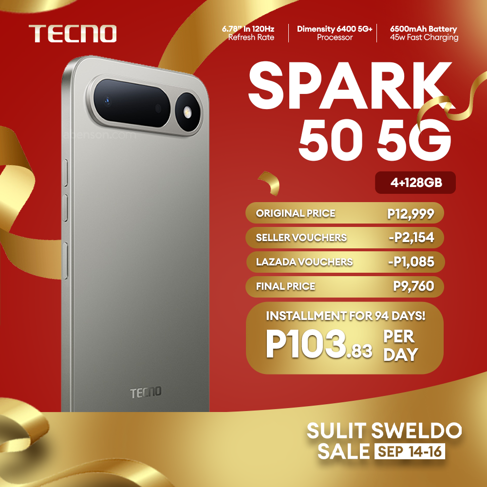 [3 Months 0% LazPayLater] TECNO Spark 50 5G Smartphone (8/256GB, 4/128GB,) / Dimensity 6400 5G+ / 6.78" 120Hz Smooth Display / 6500mAh Fast Charging / Military Grade Shock-Resistance / 50MP FlashSnap Camera