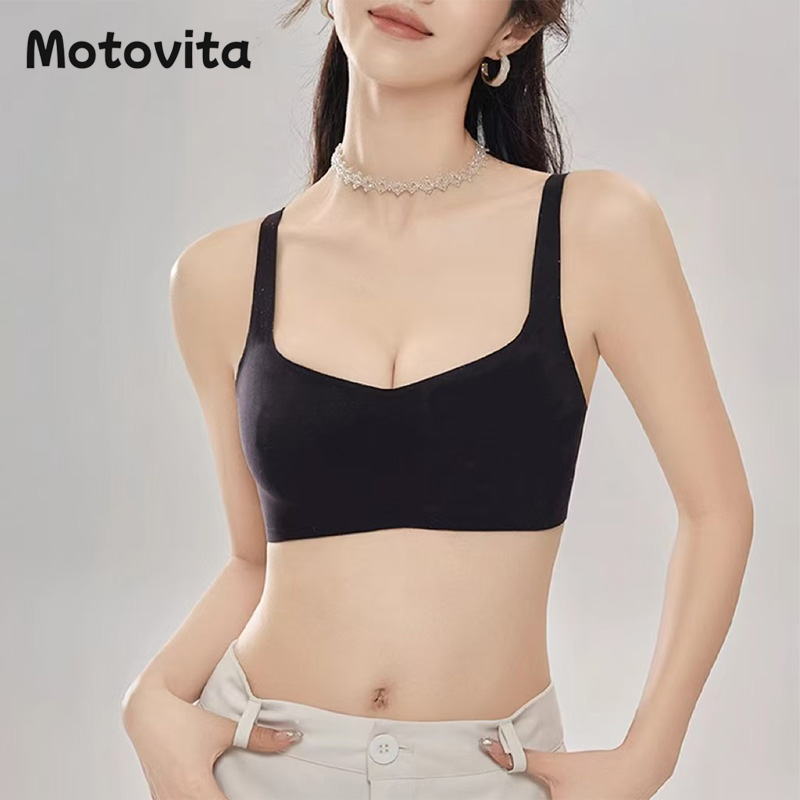 Motovita Women Seamless Bras Square Neck Invisible Tops Push Up Bras Wire Free Underwear Soft Intimates Bralette Girls Sleep Lingerie ﻿