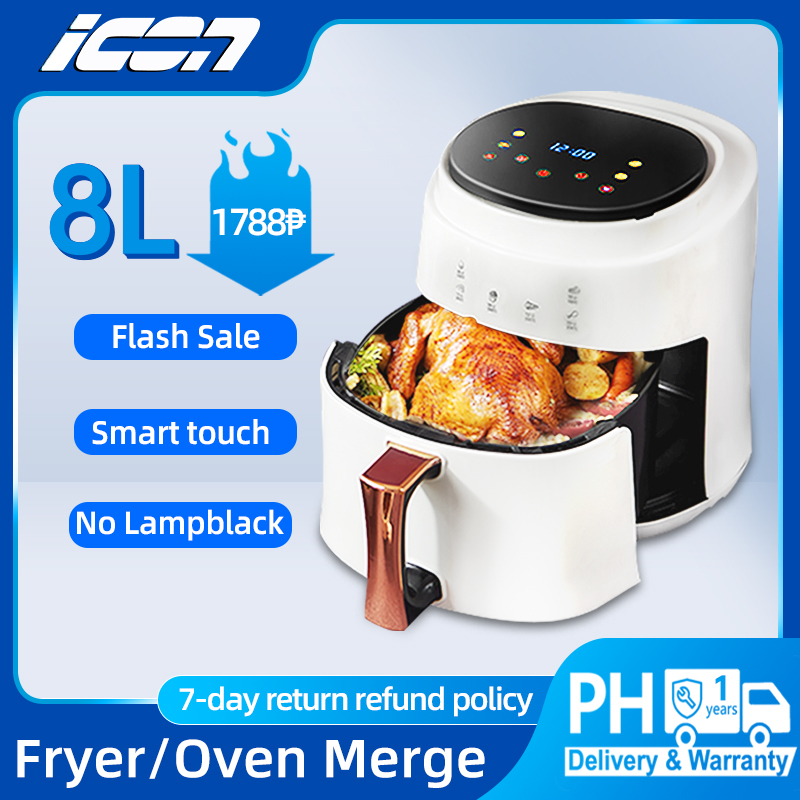 ICON Air Fryer on Sale 8L Large Capacity Digital Touch LCD Screen Multi