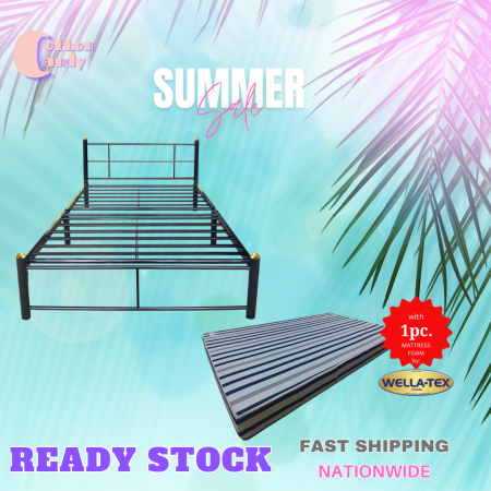 Cotton Candy - AUDREY Metal Bed Frame with FREE Mattress