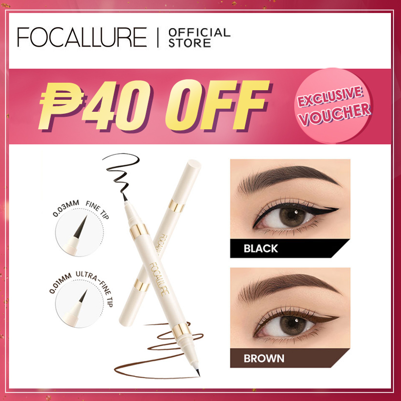 Discount on Focallure  shoes - SKU: FOCALLURE AmberGold Double-ended Liquid Eyeliner Waterproof  2-in-1 Fine Tip Quick Dry Waterproof Sm
