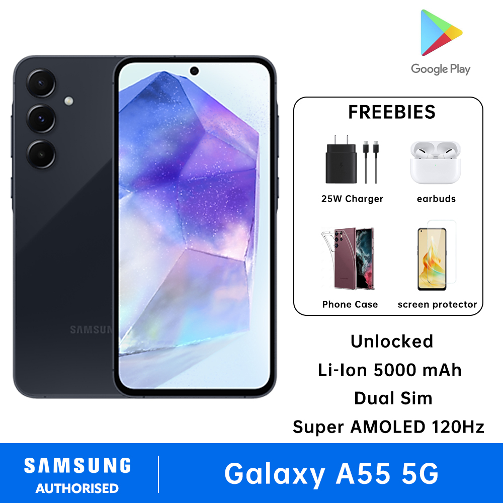 Samsung Galaxy A55 5G Smartphone Dual Sim 8GB / 12GB RAM + 256GB ROM Exynos 1480 6.6” Super AMOLED Display 120Hz 5000mAh Battery