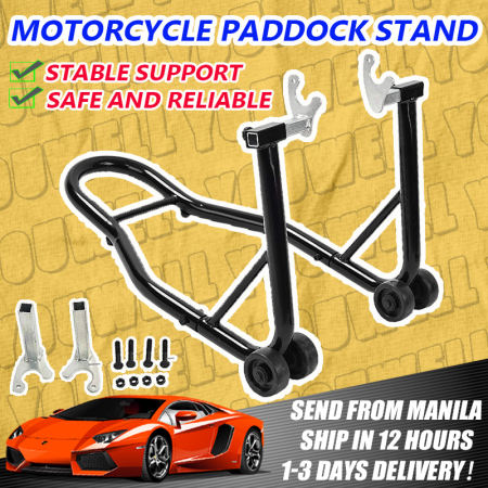 Universal Motorcycle Paddock Stand for Front/Rear Wheel Support