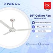 KDK M56XG 56" Ceiling Fan | White/Chocolate Brown