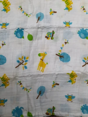 TKB 3pcs Pure Soft 6-layer Muslin Gauze Baby Burp Lampin Toddler Kids Hand Back Cotton Towel Random Designs (3)