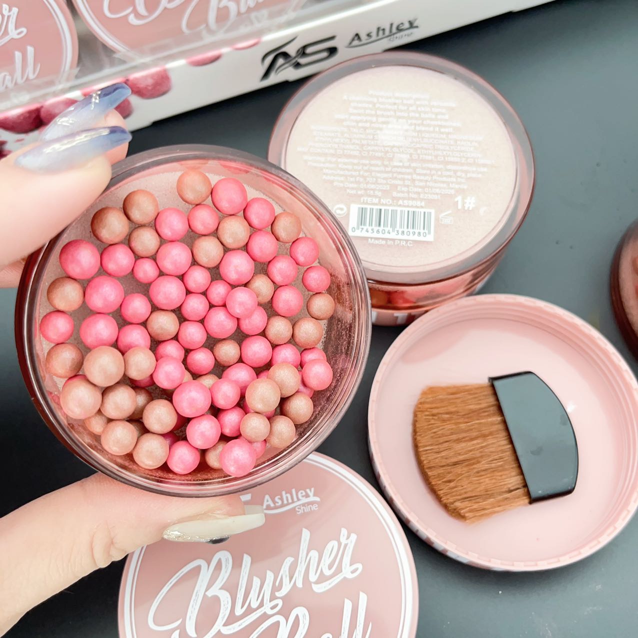 COD NEW Shine Blush On Ball Blushes Pearls Soft Powder Naturally Pigmented  Blusher with Brush