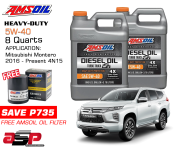 AMSOIL 5W-40 Synthetic Diesel Engine Oil Bundle for Mitsubishi Montero