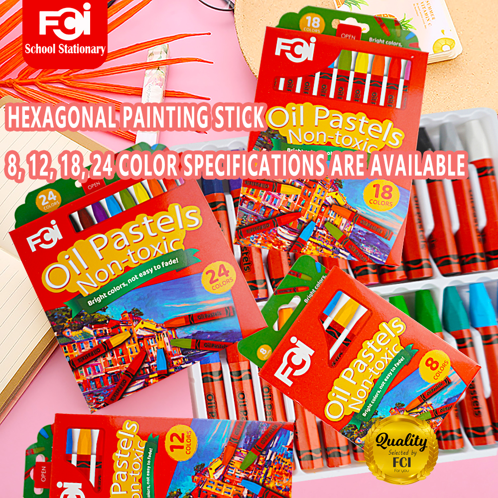 FCI Professional Oil Pastels - Non-Toxic, Washable, 24 Colors