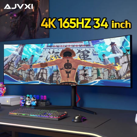 AJVXI 34" Gaming Monitor - 165Hz IPS 4K Curved Display