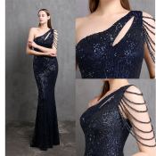 Pang DuDu Elegant Sequin Tassel Evening Dress