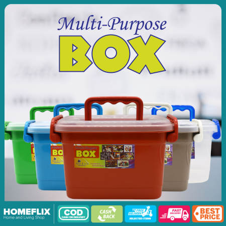 Homeflix Multi-Purpose Storage Box with Handle, 2.4L-6.5L