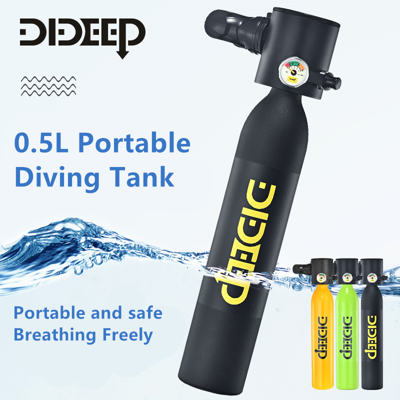DIDEEP Mini Scuba Tank with PCP Pump - Portable Diving Equipment