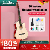 Minsine 38" Beginner Acoustic Guitar with Accessories and Bag