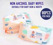 Dr. Baby Organic Baby Wipes, 80 Pack, Hypoallergenic & Gentle