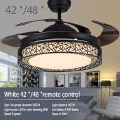 Nordic Modern Ceiling Fan with Light - Copper Motor (Brand: XXX)