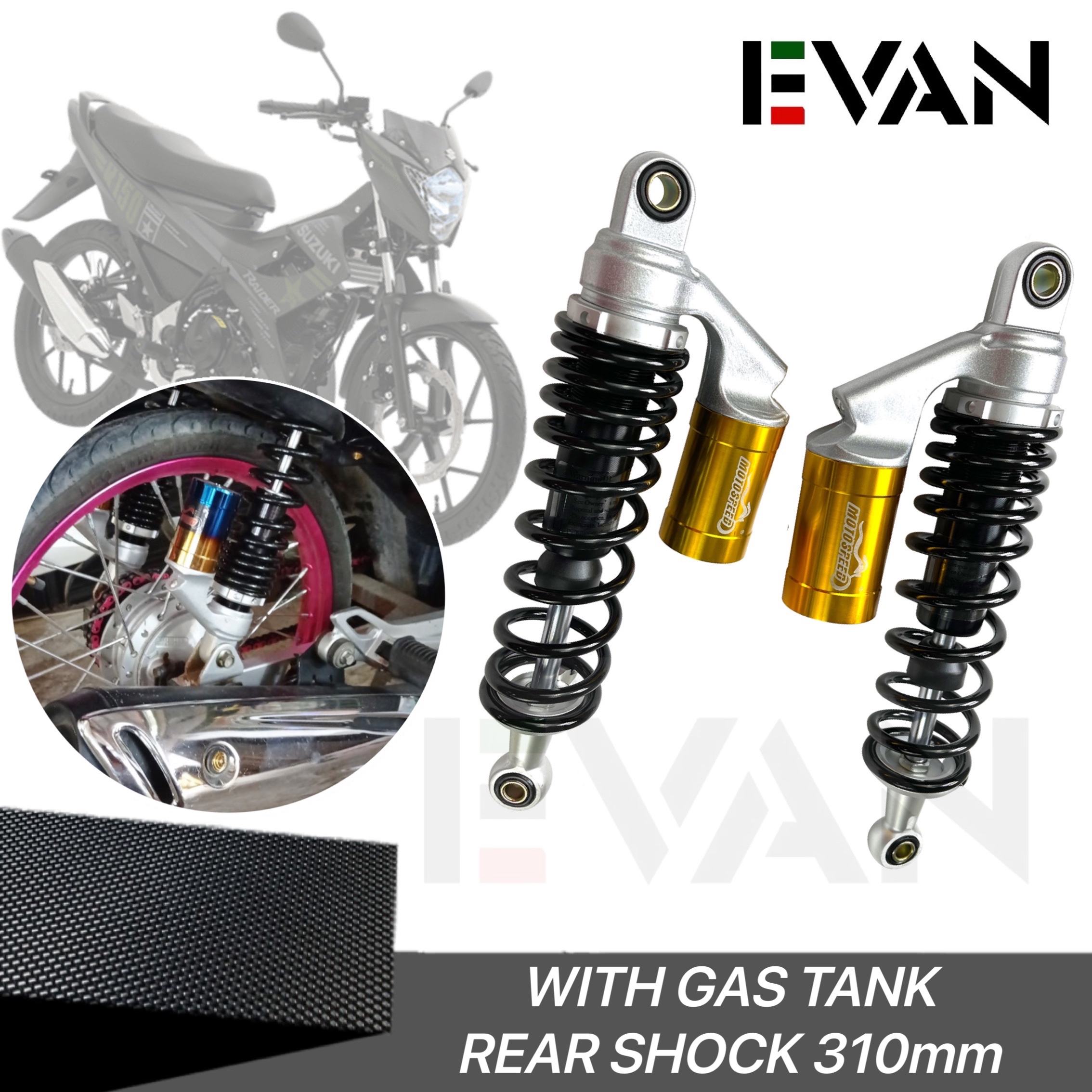 EVAN.shop Rear Shock Absorber - 310mm, High Quality