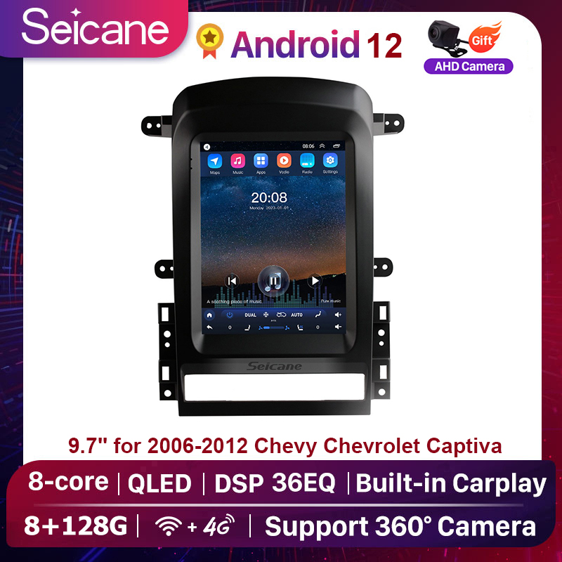 Seicane 9.7 inch IPS Touchscreen Tesla Style Android 10.0 Car Audio Multi-media Player for 2008 2009 2010 2011 Chevy Chevrolet Captiva Radio GPS Navigation System Bluetooth support Carplay TPMS Split Screen Netflix PlayStore Waze YouTube ราคา 13,000 บาท*ส่งฟรี