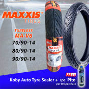 MAXXIS MAV6 Tubeless Tires RIM 14 + FREE SEALANT & Pito