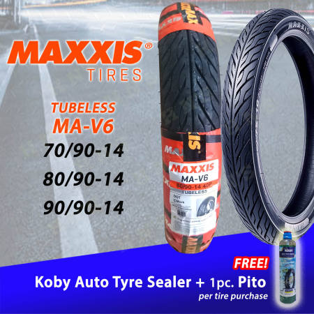 MAXXIS MAV6 Tubeless Tires RIM 14 + FREE SEALANT & Pito