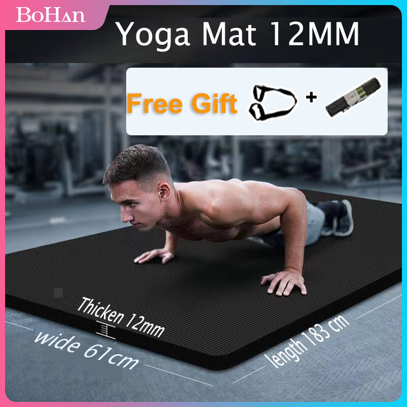 Larger Strengthen Edging Non-Slip Men's Fitness Mat High Density