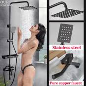 304 Copper Shower Set with High-Pressure Head, Hotel Faucet