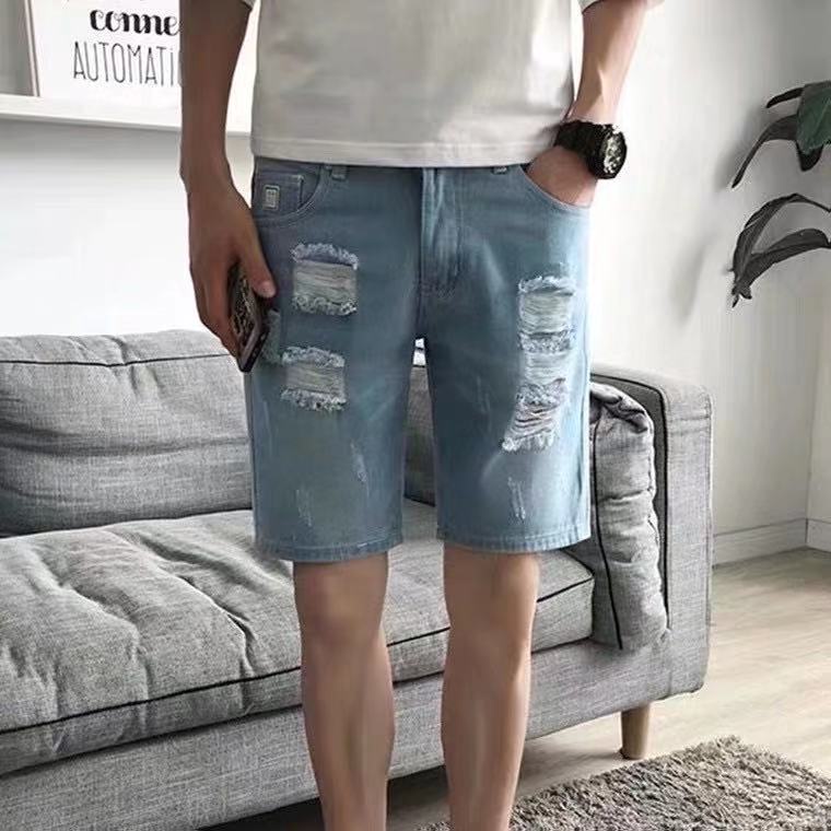 Maong shorts Denim short TATTERED blue 
