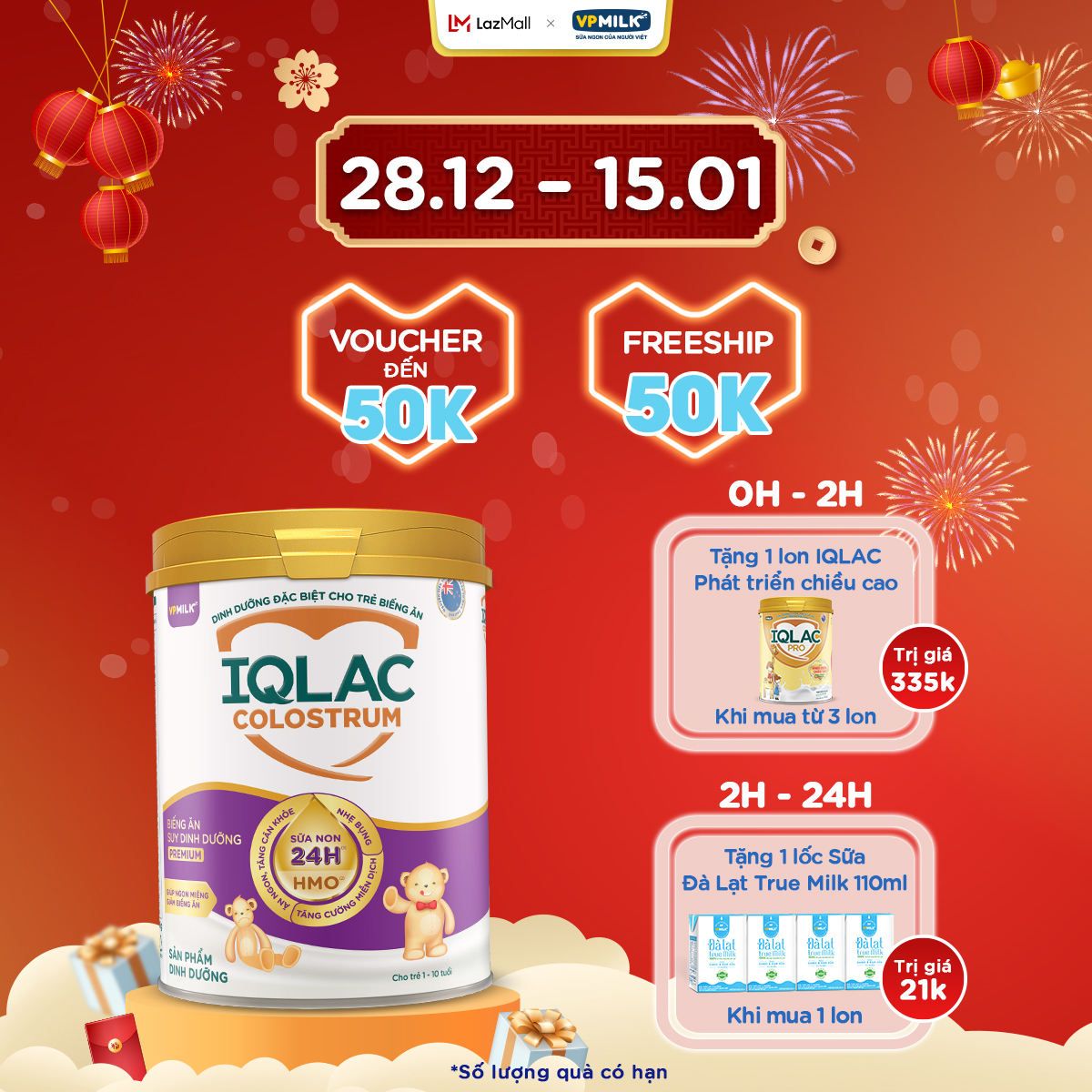 Sữa Bột IQLac Colostrum 400g Biếng Ăn Suy Dinh Dưỡng Premium Cho Bé Từ 1