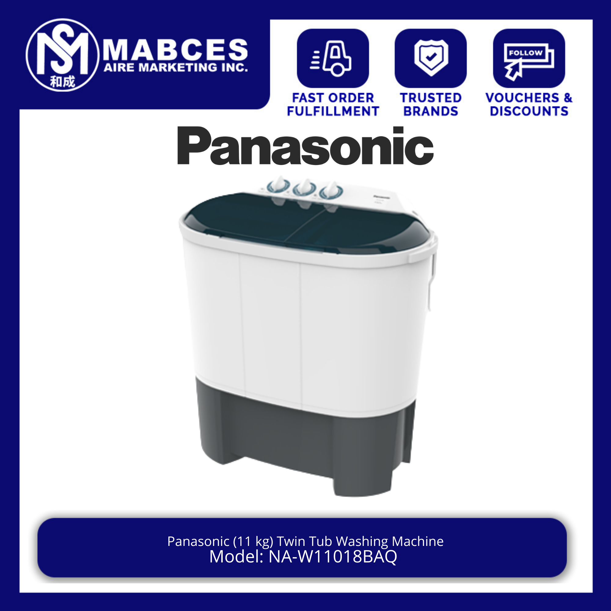 panasonic twin tub washing machine 7.5 kg