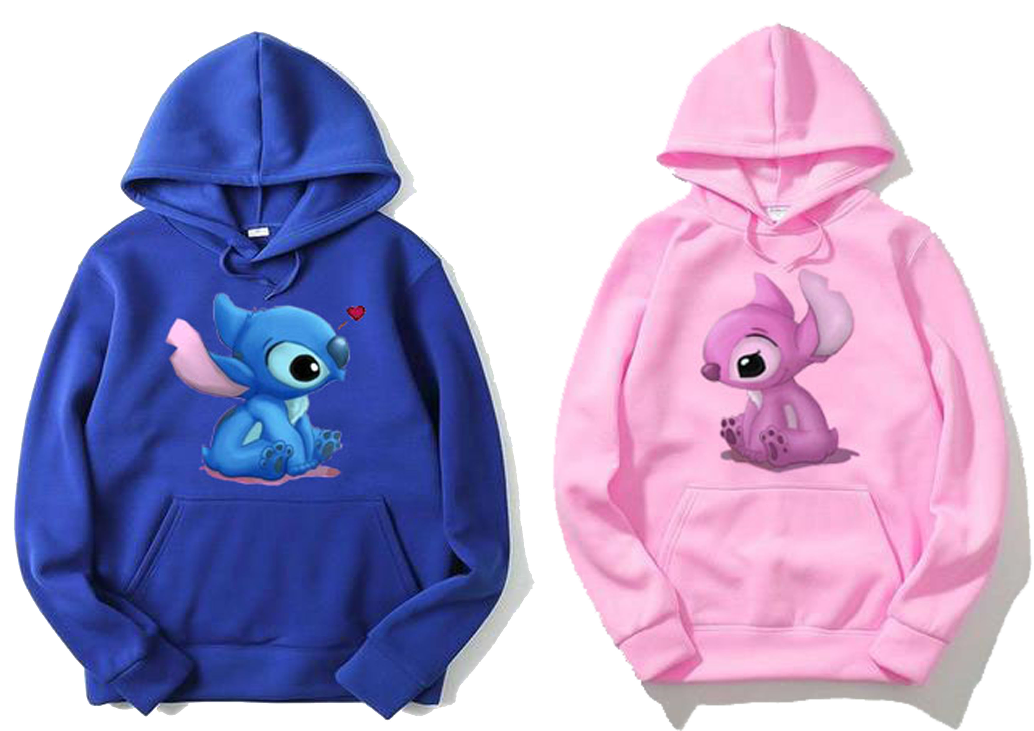 STITCH AND ANGEL DESIGN COUPLE HOODIE JACKET WITH PINK AND BLUE Lazada PH