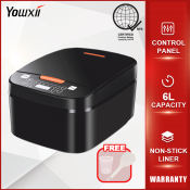 YOWXII Smart Rice Cooker - Multi-Functional, Non-Stick, 2L