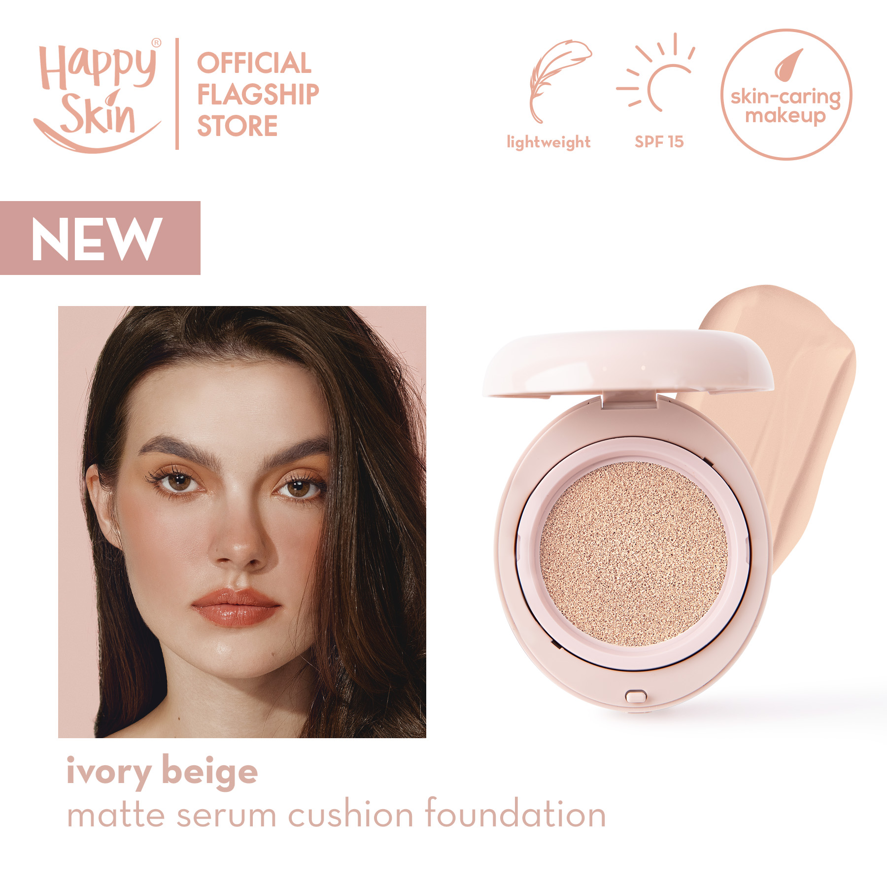 Discount on Happy Skin  shoes - SKU: Happy Skin Second Skin Matte Serum Cushion Foundation SPF15