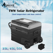 Alpicool Portable Solar Fridge Freezer with Removable Battery
