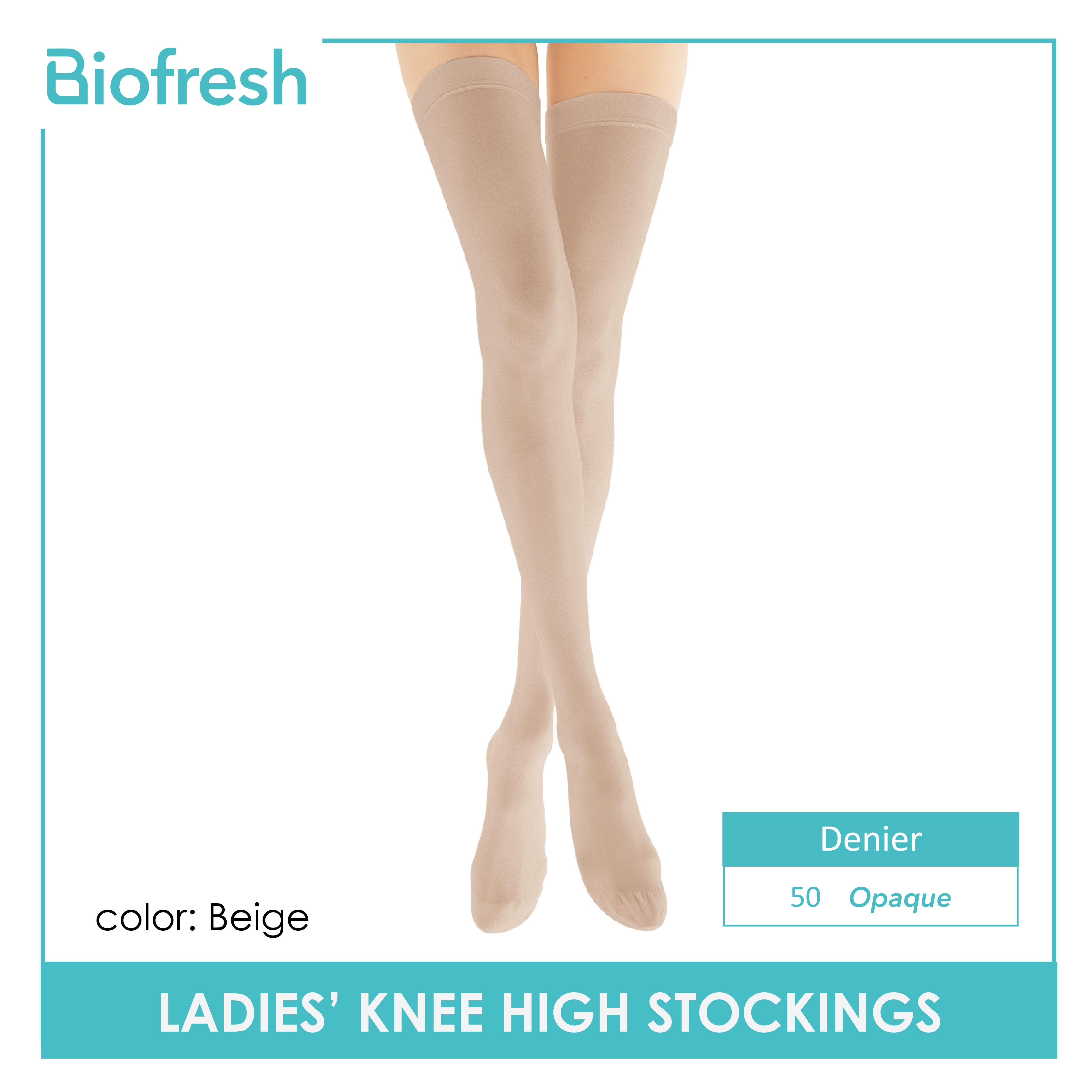 Biofresh Ladies' Antimicrobial Smooth Stretch Shortie Stockings 20 Denier 3  pairs in a pack RSSHG20
