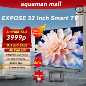 Expose 32 Inch Smart TV Digital TV 4K Full Led TV Android 12.0 Built-in App Google Netflix and YouTube Free GIfts TV Bracket