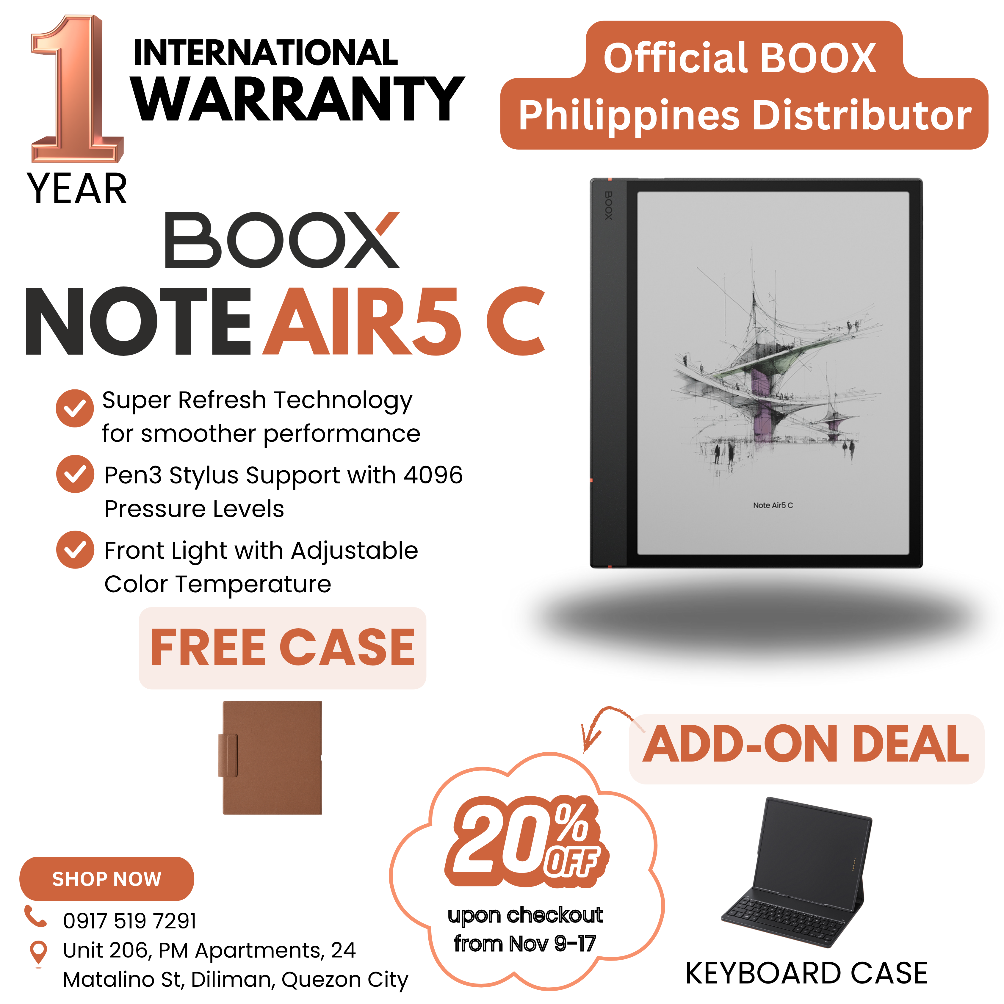 BOOX NEWEST Note Air5 C - 10.3" Kaleido 3¹ ePaper Colored Display - FREE CASE AND STYLUS Presyo 34,499 Piso*Libreng Shipping