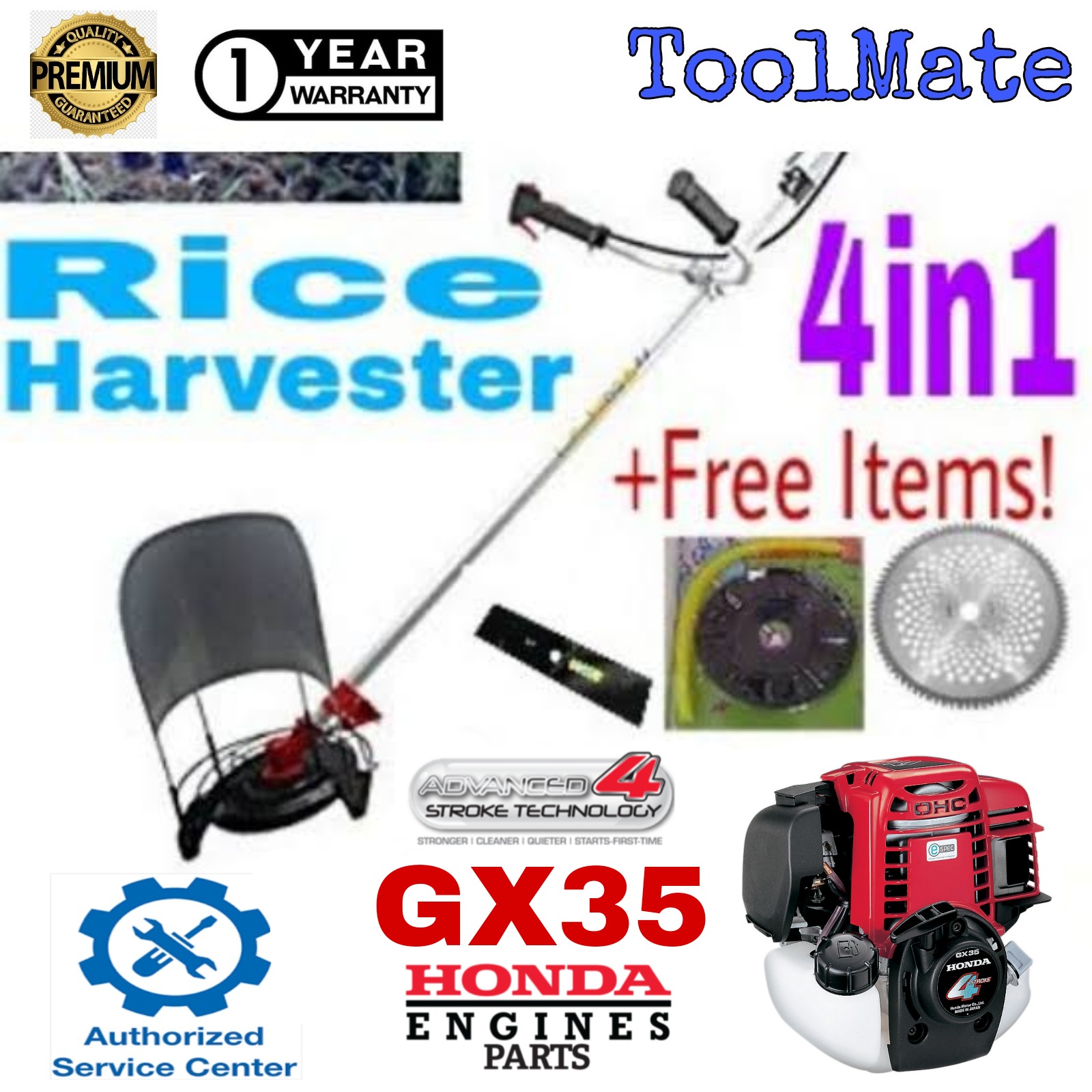 Grass cutter best sale with rice harvester