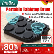 Minsine Tabletop Drum Set - Portable with Built-in Speakers