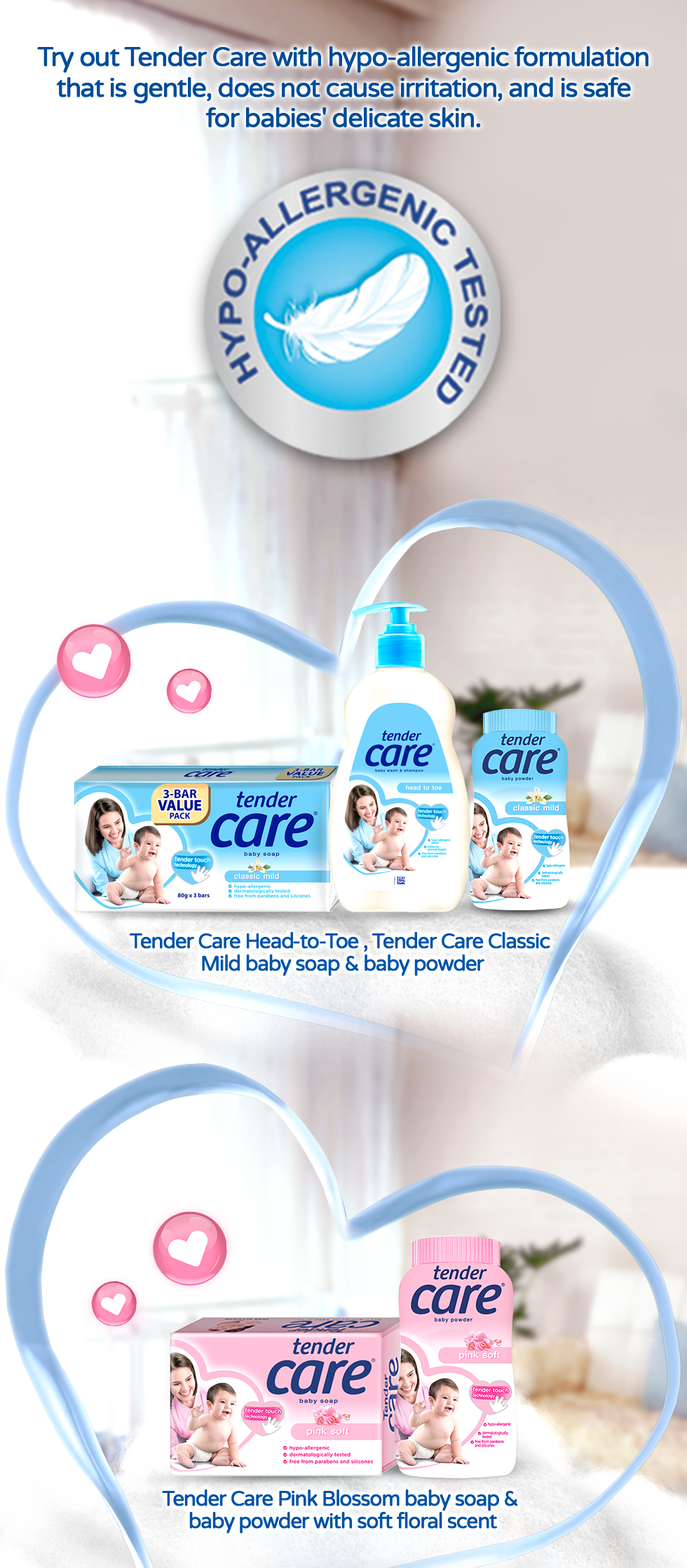 Tender Care Hypo-allergenic Baby Wash 500ml / 1000ml