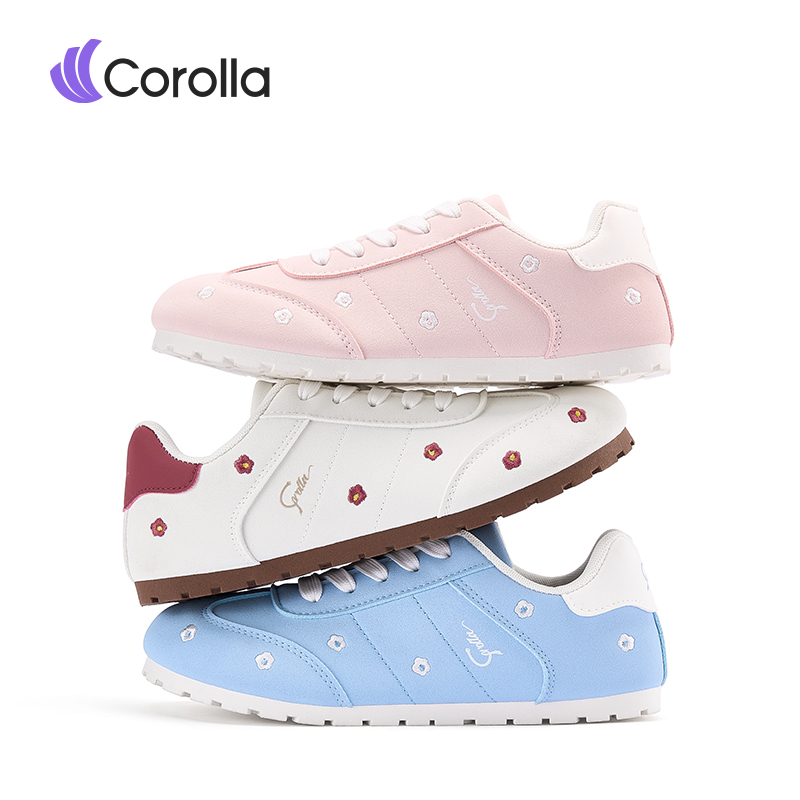 Corolla Women's White Pink Sneakers Lightweight Work Shoes, PU