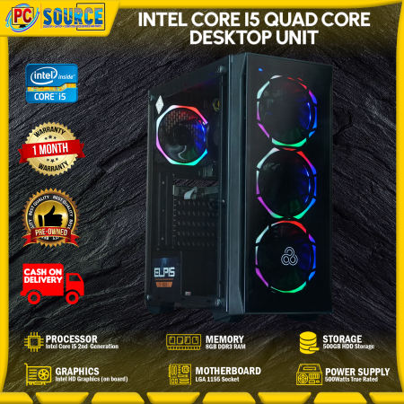 Intel Core i5 Desktop Unit | 8GB RAM, 500GB HDD, 500w True rated Psu | Intelligent Tempered Glass Case w/ 4x Rgb Fan | We also sell Ryzen, 3,5,7 PC, Intel 1st,2nd,3rd Gen Preloved | Pcsource