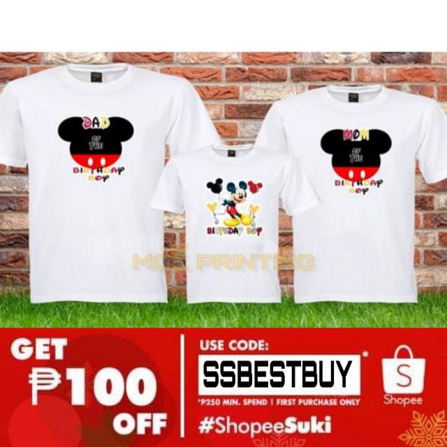 Mickey Mouse Family Birthday Boy Shirt 