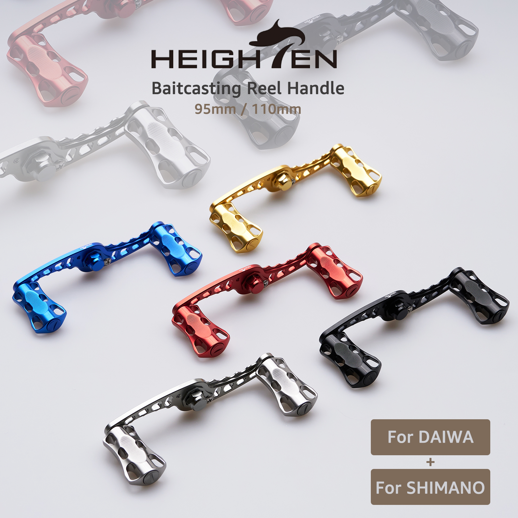 HEIGHTEN Baitcasting Reel Handle 95mm 110mm for Shimano Daiwa Baitcasting  Reel
